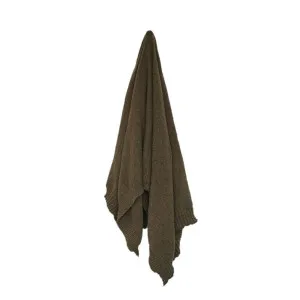 Circ Knitted Throw Boucle Khaki - 170cm x 130cm by James Lane, a Throws for sale on Style Sourcebook