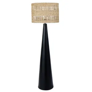 Aun Floor Lamp - Natural & Black by Interior Secrets - AfterPay Available by Interior Secrets, a Lamps for sale on Style Sourcebook