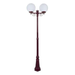 Siena Italian Made IP43 Exterior Post Light, Tall, 2 Light, 30cm, Burgundy by Domus Lighting, a Lanterns for sale on Style Sourcebook