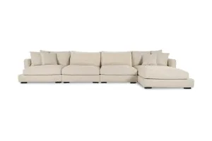 Long Beach 4pc Right Chaise Sofa, Sienna Natural, by Lounge Lovers by Lounge Lovers, a Sofas for sale on Style Sourcebook