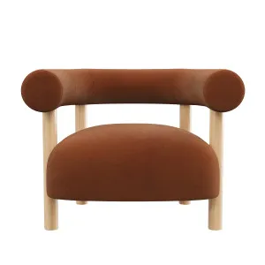 Rocco Armchair - Burnt Caramel Velvet by Urban Road, a Chairs for sale on Style Sourcebook