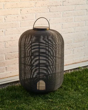 Saranella large portable table lamp in black polyrattan by Kave Home, a Outdoor Lighting for sale on Style Sourcebook