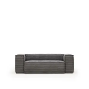 Blok 2 seater sofa in grey wide seam corduroy, 210 cm by Kave Home, a Sofas for sale on Style Sourcebook