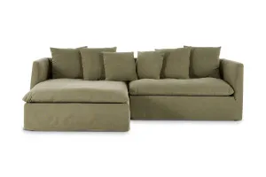 Santa Monica Left Chaise Sofa, Green, by Lounge Lovers by Lounge Lovers, a Sofas for sale on Style Sourcebook