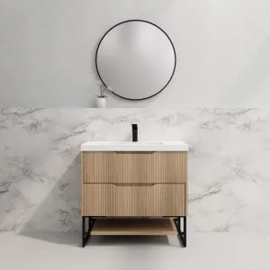 Riva Bali American Oak 900mm Single Bowl Floor Standing Vanity by Riva, a Vanities for sale on Style Sourcebook