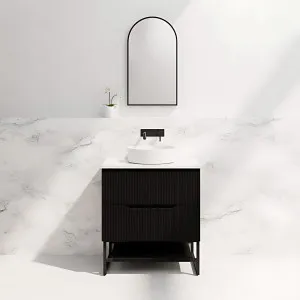 Riva Bali Matte Black 750mm Single Bowl Floor Standing Vanity by Riva, a Vanities for sale on Style Sourcebook