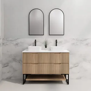 Riva Bali American Oak 1200mm Double Bowl Floor Standing Vanity by Riva, a Vanities for sale on Style Sourcebook