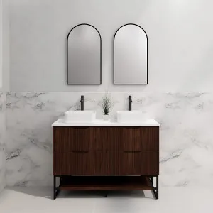 Riva Bali Brown Oak 1200mm Double Bowl Floor Standing Vanity by Riva, a Vanities for sale on Style Sourcebook