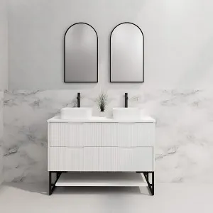 Riva Bali Matte White 1200mm Double Bowl Floor Standing Vanity by Riva, a Vanities for sale on Style Sourcebook