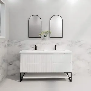 Riva Bali Matte White 1500mm Double Bowl Floor Standing Vanity by Riva, a Vanities for sale on Style Sourcebook