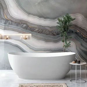 Riva Layla Super Slim Edge Freestanding Bathtub Matte White (Available In 1500mm And 1700mm) by Riva, a Bathtubs for sale on Style Sourcebook