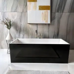 Riva Amber Freestanding Bathtub Gloss Black And White (Available In 1500mm And 1700mm) by Riva, a Bathtubs for sale on Style Sourcebook