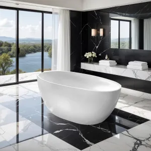 Riva Fanta Freestanding Bathtub Gloss White 1700mm by Riva, a Bathtubs for sale on Style Sourcebook