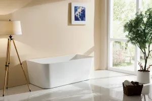 Riva Mandy Back To Wall Bathtub Gloss White (Available In 1500mm And 1600mm) by Riva, a Bathtubs for sale on Style Sourcebook