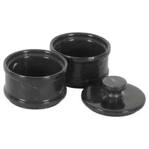 Marcellus Marble Salt Cellar, Dual Pack, Black by Marble Realm, a Kitchen Organisers & Storage for sale on Style Sourcebook