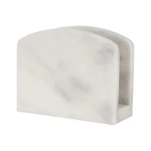 Orvieto Marble Napkin Holder, White by Marble Realm, a Napkins for sale on Style Sourcebook