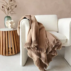 Champêtre Heavy Weight French Linen Massive Throw 140x220cm - Clay by Macey & Moore, a Cushions, Decorative Pillows for sale on Style Sourcebook