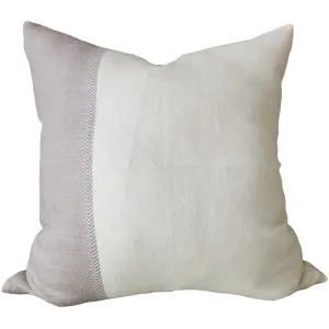 Elodie Linen Wool Cushion 55cm Square - Off White | Natural Herringbone | White Grey by Macey & Moore, a Cushions, Decorative Pillows for sale on Style Sourcebook