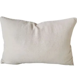 Madeleine Linen Cushion 40x60cm Lumbar - Off White with White Piping by Macey & Moore, a Cushions, Decorative Pillows for sale on Style Sourcebook