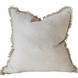 Lola Linen Cotton Cushion 55x55cm - Off White | Ivory by Macey & Moore, a Quilts & Bedspreads for sale on Style Sourcebook