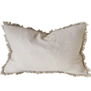 Lola Linen Cotton Cushion 40x60cm Lumbar - Off White | Ivory by Macey & Moore, a Quilts & Bedspreads for sale on Style Sourcebook