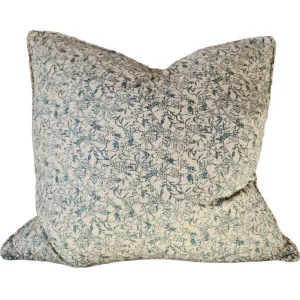 Adeline Linen Cushion 55cm Square - Natural | Green Blue by Macey & Moore, a Cushions, Decorative Pillows for sale on Style Sourcebook