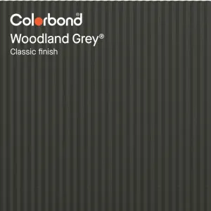 Woodland Grey® (Classic Finish - Corrugated Profile) by COLORBOND® steel, a Steel Roofing for sale on Style Sourcebook