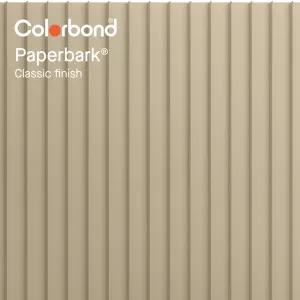 Paperbark® (Classic Finish - Standing Seam Profile) by COLORBOND® steel, a Steel Cladding for sale on Style Sourcebook