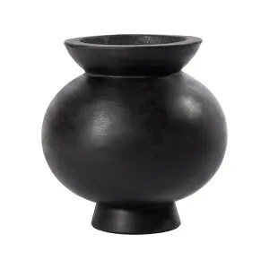 Ursula Concrete Round Vase Black - 21cm by James Lane, a Vases & Jars for sale on Style Sourcebook