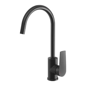 Arlo Gooseneck Sink Mixer 200mm In Matte Black By Phoenix by PHOENIX, a Kitchen Taps & Mixers for sale on Style Sourcebook