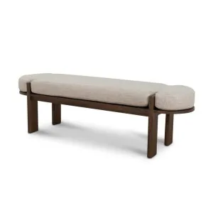 Jahoda 1.6m Walnut Elm Bench - Natural Linen by Interior Secrets - AfterPay Available by Interior Secrets, a Benches for sale on Style Sourcebook