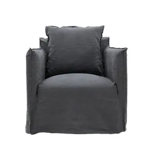 Como Rocker Swivel Chair Linen Charcoal by James Lane, a Chairs for sale on Style Sourcebook