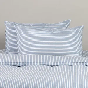 Canningvale Modella Stripe Quilt Cover Set - White, Single, 100% Cotton by Canningvale, a Sheets for sale on Style Sourcebook