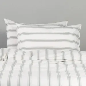 Canningvale Modella Stripe Quilt Cover Set - White, Double, 100% Cotton by Canningvale, a Sheets for sale on Style Sourcebook