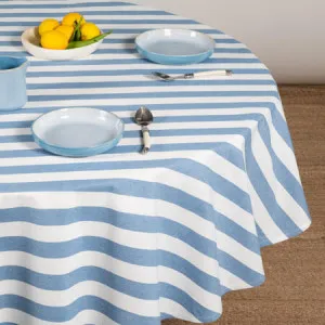 Canningvale Cucina Stripe Tablecloth - White, 100% Cotton by Canningvale, a Table Cloths & Runners for sale on Style Sourcebook