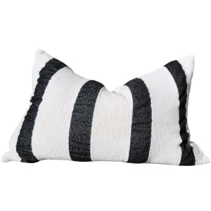 Palma Corduroy Cushion 40x60cm Lumbar - Off White | Black by Macey & Moore, a Cushions, Decorative Pillows for sale on Style Sourcebook