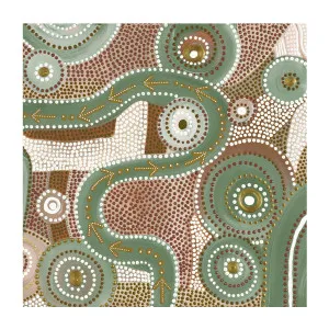 Emu Dreaming, Green and Brown Colour , By Domica Hill by Gioia Wall Art, a Aboriginal Art for sale on Style Sourcebook