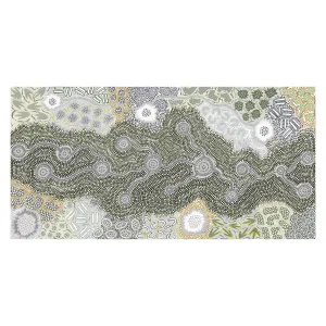 Waterhole Dreaming, Green Tone , By Azeza Possum by Gioia Wall Art, a Aboriginal Art for sale on Style Sourcebook