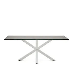 Argo table 200x100, white Porcelain Iron Moss by Kave Home, a Dining Tables for sale on Style Sourcebook