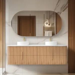 Orio Eden Light Walnut 1800mm Double Bowl Wall Hung Vanity by Orio, a Vanities for sale on Style Sourcebook