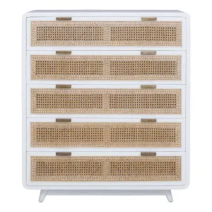 Willow Tall Boy in Mangowood White / Rattan by OzDesignFurniture, a Cabinets, Chests for sale on Style Sourcebook