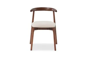 Ollie Dining Chair, Beige/Walnut, by Lounge Lovers by Lounge Lovers, a Dining Chairs for sale on Style Sourcebook