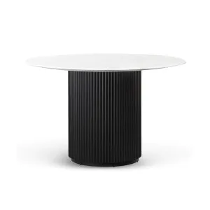 Odessa Round Marble Dining Table 1.2m - Black by Calibre Furniture, a Dining Tables for sale on Style Sourcebook