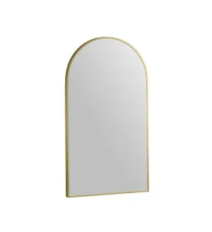 Modern Arch Metal Frame Bathroom Mirror - 7 colour options - 91 x 51cm Nordic Gold by Luxe Mirrors, a Vanity Mirrors for sale on Style Sourcebook