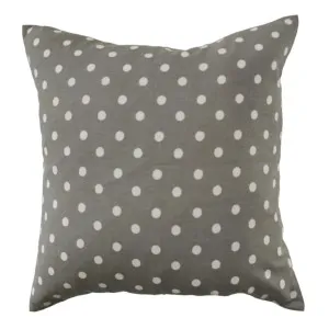 LAST TWO - Emma Cotton Cushion Feather Filled 50cm Square - Slate Grey | White Dot by Macey & Moore, a Cushions, Decorative Pillows for sale on Style Sourcebook