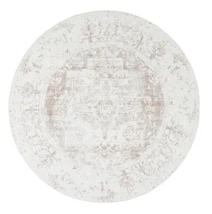 Cabanela Cream and Beige Washable Round Rug by Miss Amara, a Persian Rugs for sale on Style Sourcebook