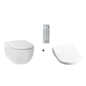 Toto Hayon Wall Hung Toilet and S7 Washlet W/ Remote Control and Autolid Package D-Shape Gloss White by TOTO, a Toilets & Bidets for sale on Style Sourcebook