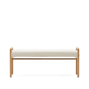 Macaret bench with removable cover solid oak wood with natural finish 120 cm FSC Mix Credit by Kave Home, a Benches for sale on Style Sourcebook