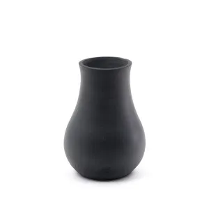 Silaia terracotta vase in a black finish 30 cm by Kave Home, a Vases & Jars for sale on Style Sourcebook