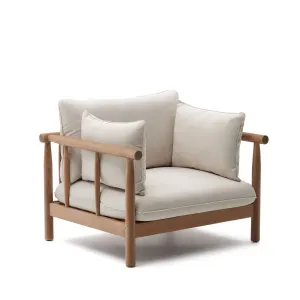 Sacova solid eucalyptus wood armchair by Kave Home, a Outdoor Chairs for sale on Style Sourcebook